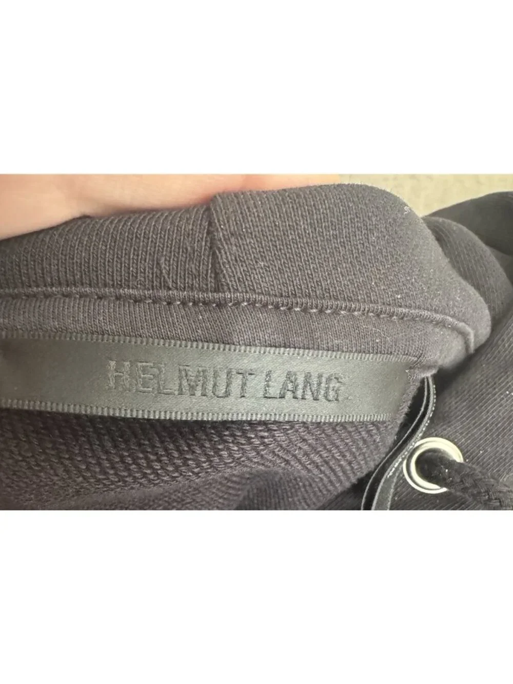 Helmut Lang Black Spell Out Hoodie Men XXL Designer Streetwear Logo - Picture 9 of 10
